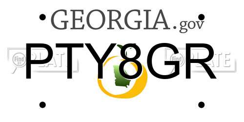 PTY8GR Georgia License Plate