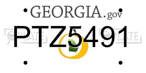 PTZ5491 Georgia License Plate