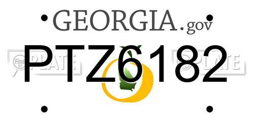 PTZ6182 Georgia License Plate