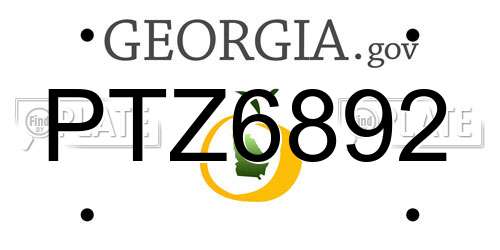 PTZ6892 Georgia License Plate