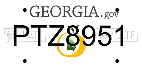 PTZ8951 Georgia License Plate