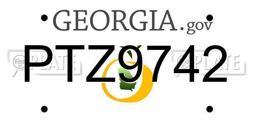 PTZ9742 Georgia License Plate