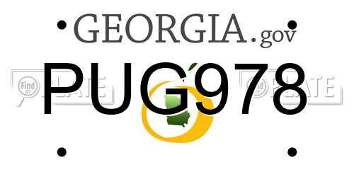 PUG978 Georgia License Plate