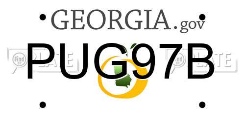 PUG97B Georgia License Plate