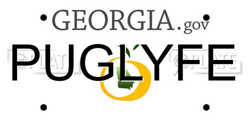 PUGLYFE Georgia License Plate