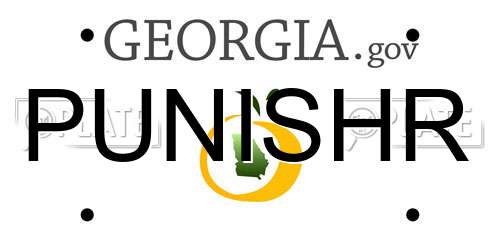 PUNISHR Georgia License Plate