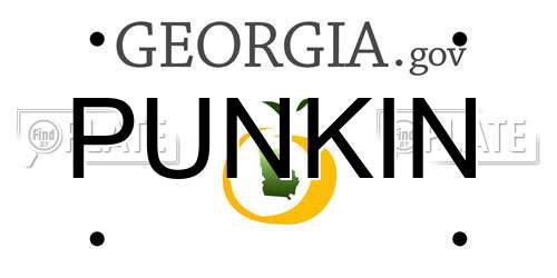PUNKIN Georgia License Plate