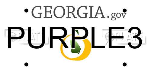 PURPLE3 Georgia License Plate