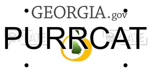 PURRCAT Georgia License Plate