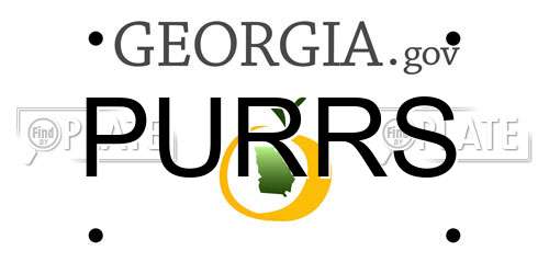 PURRS Georgia License Plate