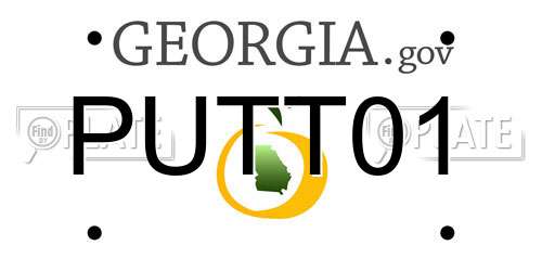 PUTT01 Georgia License Plate