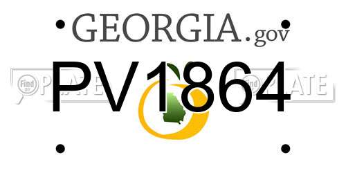 PV1864 Georgia License Plate
