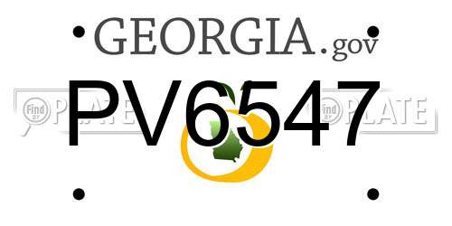 PV6547 Georgia License Plate