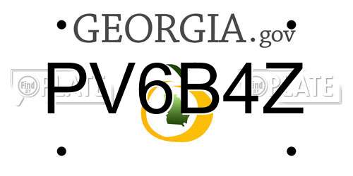 PV6B4Z Georgia License Plate