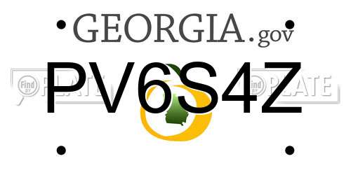 PV6S4Z Georgia License Plate