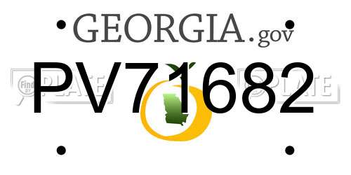 PV71682 Georgia License Plate