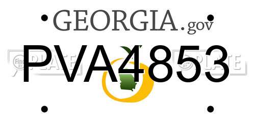 PVA4853 Georgia License Plate