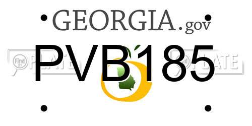 PVB185 Georgia License Plate