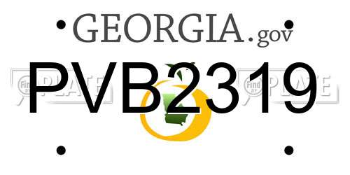PVB2319 Georgia License Plate