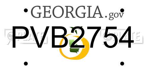 PVB2754 Georgia License Plate