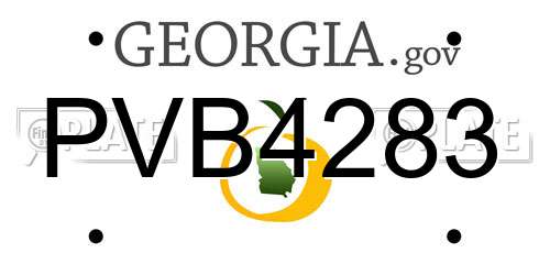 PVB4283 Georgia License Plate