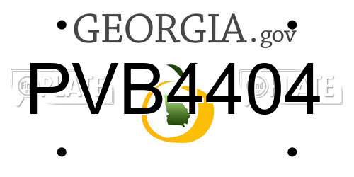 PVB4404 Georgia License Plate
