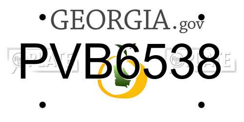 PVB6538 Georgia License Plate