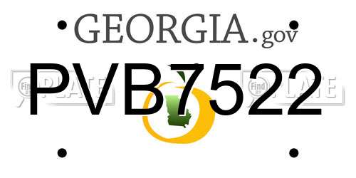 PVB7522 Georgia License Plate