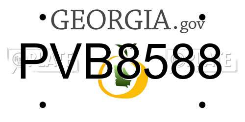 PVB8588 Georgia License Plate