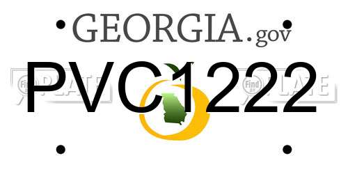 PVC1222 Georgia License Plate