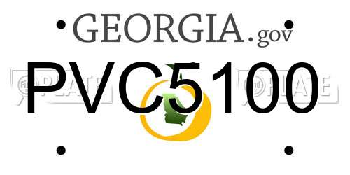 PVC5100 Georgia License Plate