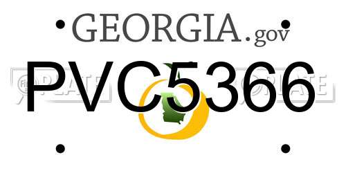 PVC5366 Georgia License Plate