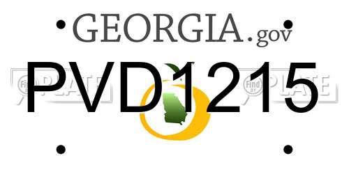 PVD1215 Georgia License Plate