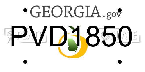 PVD1850 Georgia License Plate