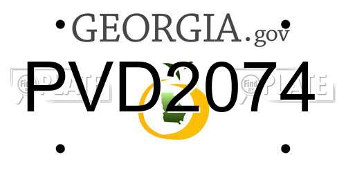 PVD2074 Georgia License Plate