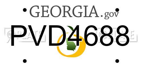 PVD4688 Georgia License Plate
