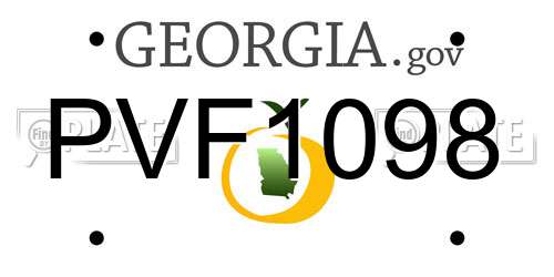 PVF1098 Georgia License Plate