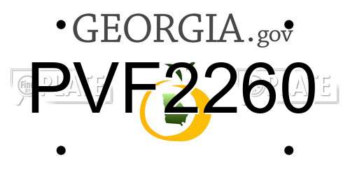 PVF2260 Georgia License Plate