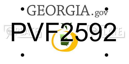 PVF2592 Georgia License Plate