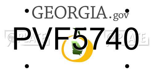 PVF5740 Georgia License Plate