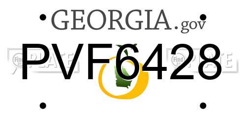 PVF6428 Georgia License Plate