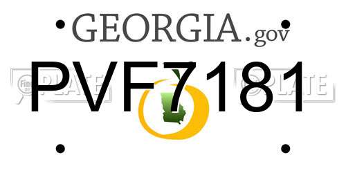PVF7181 Georgia License Plate
