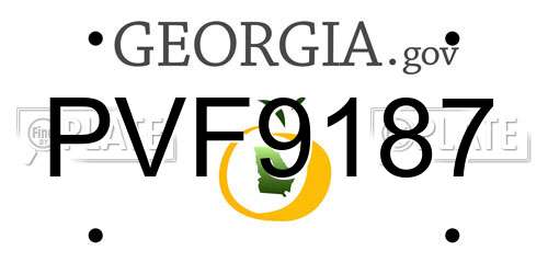 PVF9187 Georgia License Plate