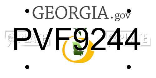 PVF9244 Georgia License Plate