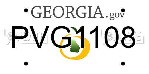 PVG1108 Georgia License Plate