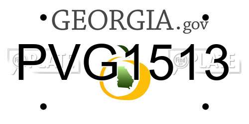 PVG1513 Georgia License Plate