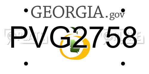 PVG2758 Georgia License Plate