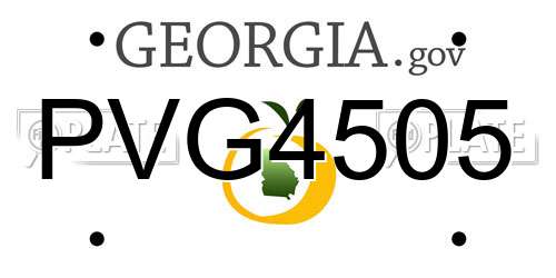 PVG4505 Georgia License Plate