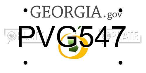 PVG547 Georgia License Plate