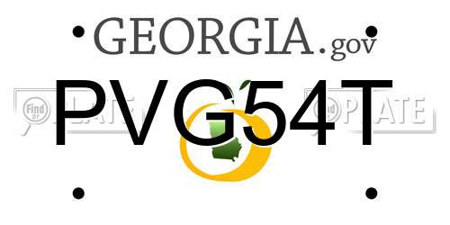 PVG54T Georgia License Plate